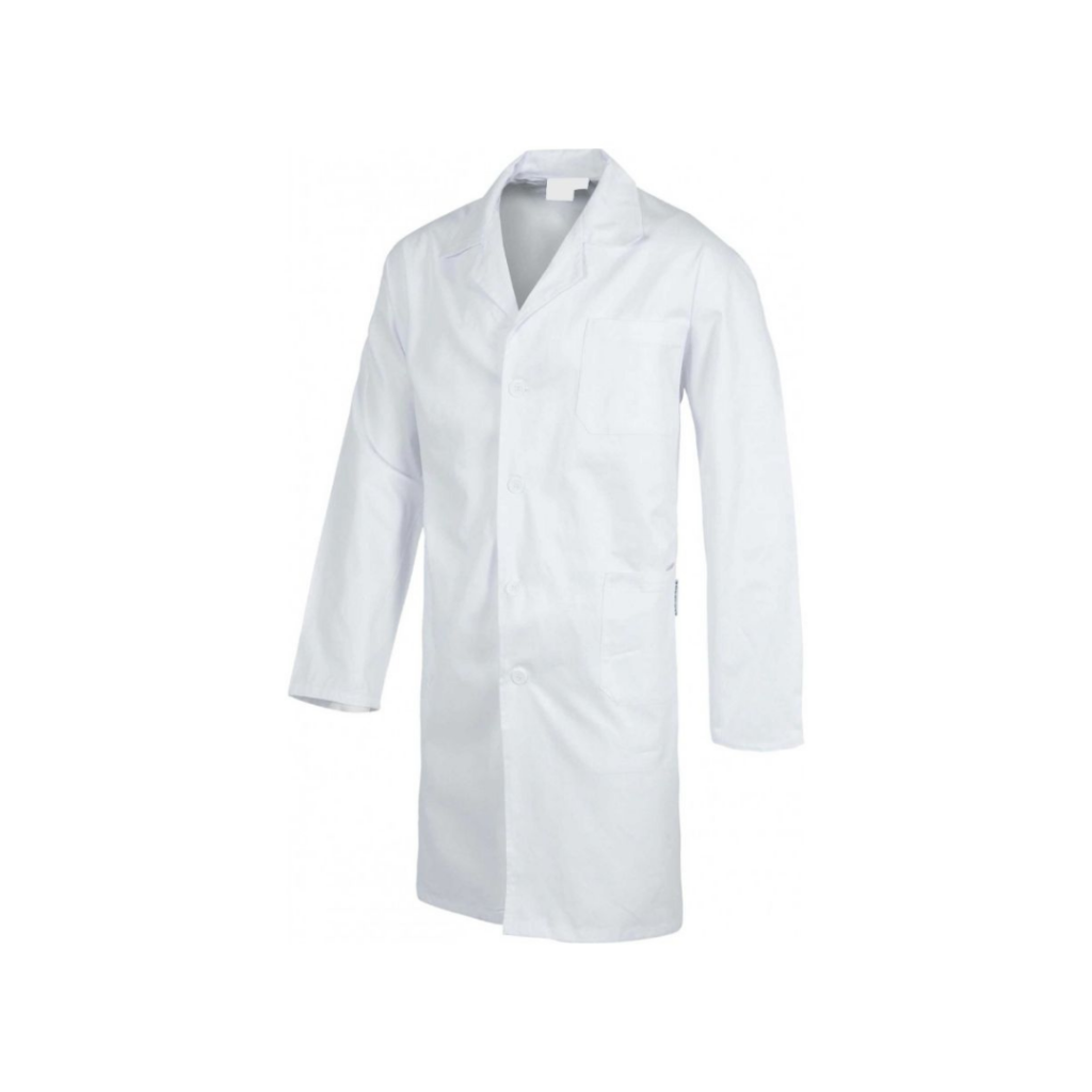 Bata de laboratorio con el nombre bordado sin hoyos y limpia