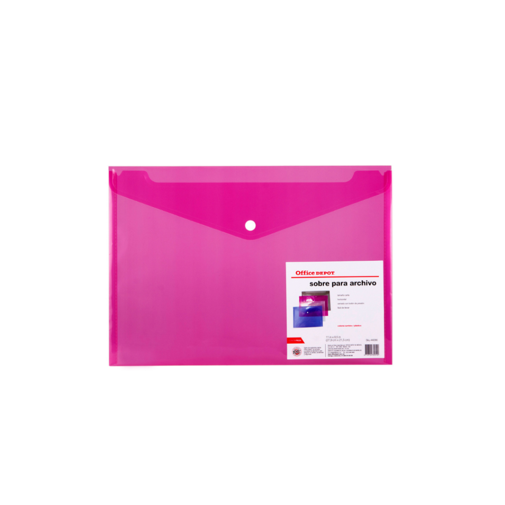 Fólder tipo sobre tamaño oficio de plastico